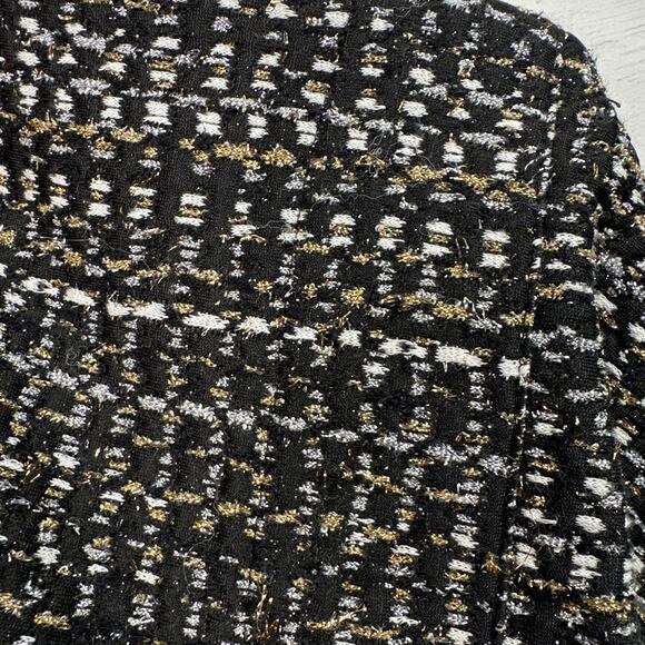 Express Black Gold & Silver Metallic Stretch Mini Skirt - Picture 8 of 8